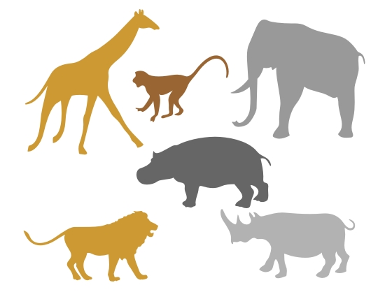 144 Safari Animals - $ : Stencil Source, Stencils and Stencil Brushes  from 